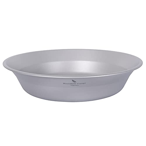 iBasingo Titanium Camping Bowl 174mm Deep Ultralight Backcountry Dining Bowl for Backpackers | 67g Fireproof Cookware | Boil Water Directly Over Flame (Ø174x130x37mm) Ti1112T - color: Bowl-Ti1112T