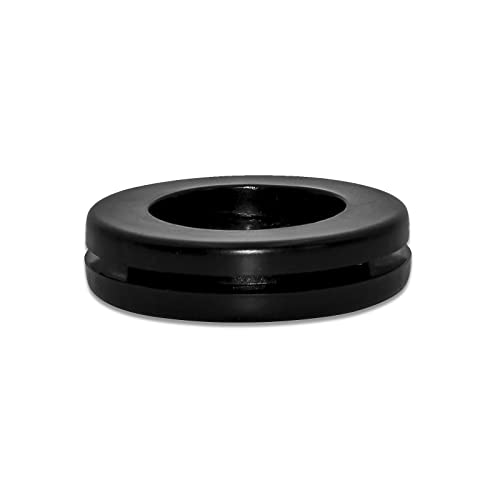 Flyshop Black 12mm 1/2" Rubber Grommet, 10mm 3/8" ID, Hole Grommets Synthetic Rubber Plug Wire Protection, Round, Double-Sided, 4-Pack (Size 10mm x 12mm) - size: 1/2" (12mm) Drill Hole