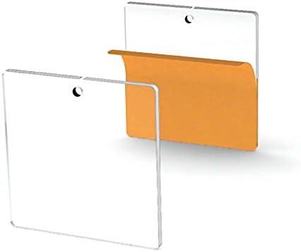 25 Acrylic Square Clear with Hole (Select Size) (5.0")