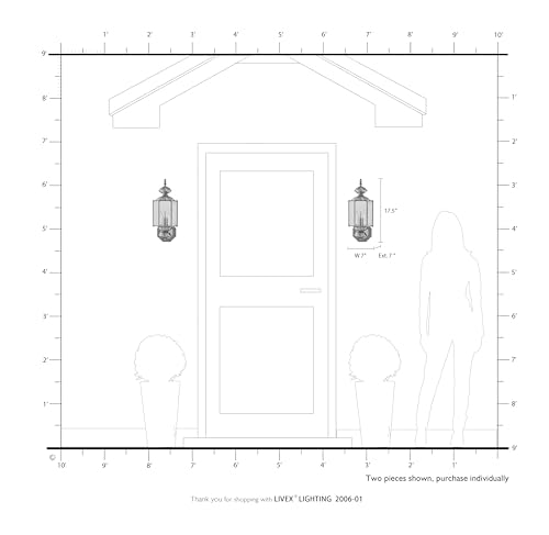Livex Lighting 2006-01 Outdoor Wall Lantern with Clear Beveled Glass Shades, Antique Brass - color: Antique Brass
