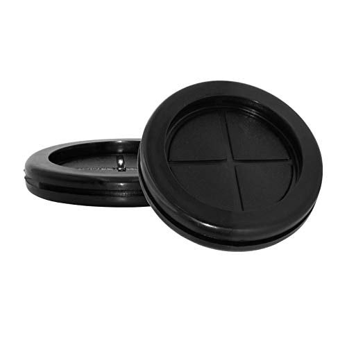Flyshop Black 42mm 1-5/8" Hole Grommet, 35mm 1-3/8" ID, Drill Hole Plug Synthetic Rubber Grommets Wire Protection, Round, Double-Sided, 4-Pack (Size 35mm x 42mm) - size: 1-5/8" (42mm) Drill Hole