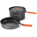 Odoland Camping Cookware Mess Kit, Non-Stick Lightweight Camping Pot and Fry Pan Set with Mesh Bag for Backpacking, Outdoor Cooking and Picnic - size: 2.4L Pot + 1.2L Fry Pan