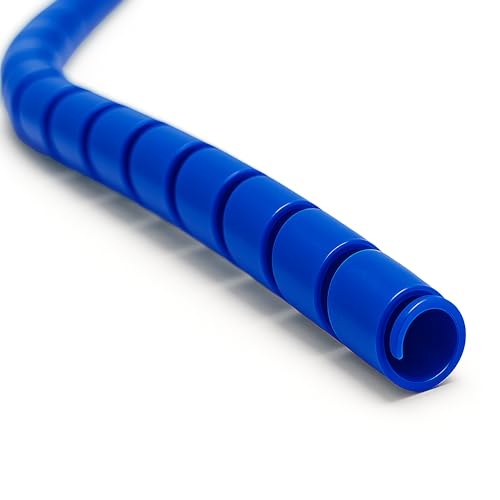 Electriduct 1/2 Inch Heavy Duty Spiral Wrap HDPE Flexible Plastic Cable Sleeve Hose Protector - 100 Feet - Blue - color: Blue, size: 0.5 in - 100 ft
