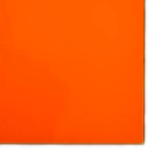KastLite Colored Acrylic Sheets Nominal 6" x 12" - Plastic Sheet Easy to Cut, Saw, Shape, Laser Cut - Ideal for Arts & Crafts & DIY Projects- Durable, Lightweight, Scratch Resistant - Orange 8 Pack