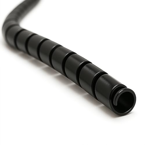 Electriduct 1/2 Inch Heavy Duty Spiral Wrap HDPE Flexible Plastic Cable Sleeve Hose Protector 50 Feet - Black - color: Black, size: 0.5 in - 50 ft