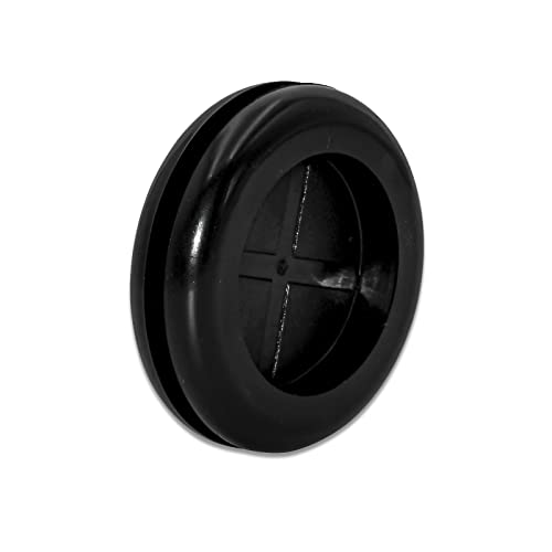 Flyshop 4-Pack Round Rubber Hole Plugs, 35 mm 1-3/8" Drill Hole, 30 mm 1-3/16" ID, Black Double-Sided Synthetic Rubber Grommets Wire Protection - size: 1-3/8" (Drill Hole Size)