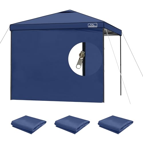 KAMPKEEPER 10X10 Canopy Tent Sidewalls with Zipper for Canopy Frame, 3Pcs Sunwalls Only, UPF50+ Waterproof Side Walls(Navy Blue) - color: Navy Blue