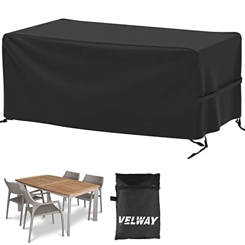 Velway Patio Furniture Cover Outdoor, Waterproof Rectangular Patio Table Chair Sofa Set Cover, 67”Lx37”Wx28”H, All Weather Oxford Tear-Resistant Material with Zipper Carrying Bag Windproof Buckles