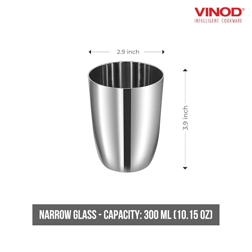 Vinod Stainless Steel Glass Set of 12 - Premium Metal Cups | Beer Glasses | Juice Glass - color: Set Of 12, size: 10 OZ