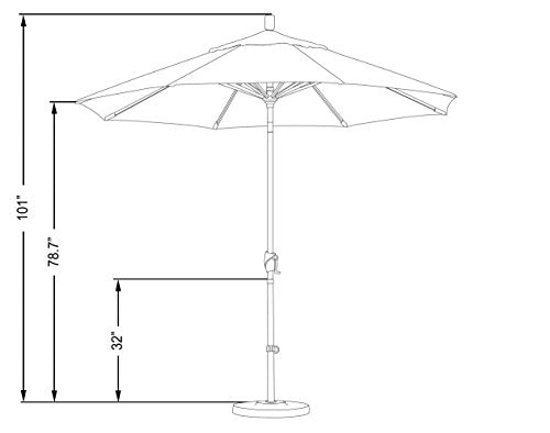 California Umbrella GSPT908302-5453 9' Round Aluminum Market, Crank Lift, Push Button Tilt, Black Pole, Sunbrella Canvas - color: Canvas