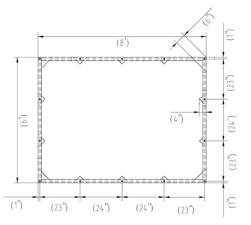 Mytee Products (8 Pack) 6' x 8' Tan Canvas Tarp 12oz Heavy Duty Water Resistant - color: Tan (8 Pcs), size: 6' x 8'