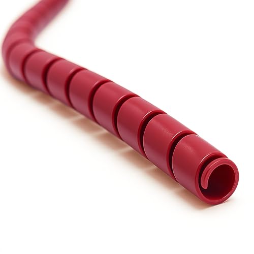 Electriduct 1/2 Inch Heavy Duty Spiral Wrap HDPE Flexible Plastic Cable Sleeve Hose Protector - 100 Feet - Red - color: Red, size: 0.5 in - 100 ft