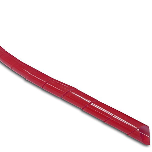 Electriduct 1/4" Spiral Cable Wrap Polyethylene Expandable Abrasion Protector Wire Sleeve - 50 Feet - Red - color: Red, size: 0.25 (1/4) Inch Diameter | 50 Feet