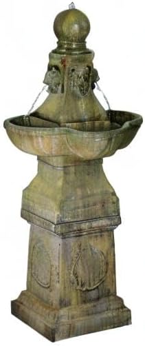 Royal Lion 54" High Large Italian Outdoor Decor Faux Stone Floor Fountain Standing Pedestal Tall Bubbler Water Feature for Outside Garden Patio Yard Backyard Porch Deck Relaxation - John Timberland