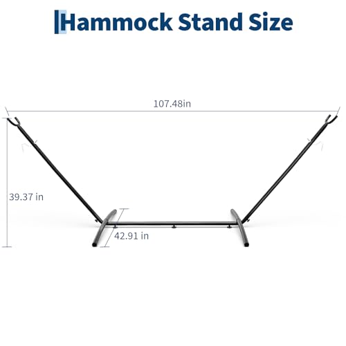 Garvee 9FT Hammock Stand, Heavy Duty Adjustable Steel Hammock, 450-Pound Capacity, Weather Resistant and Easy to Assemble