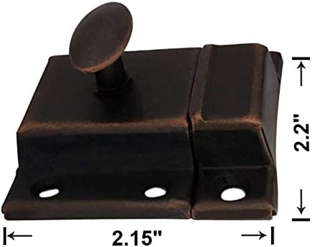 QCAA Oval Turn Cabinet Latch, for Cupboard & Other Furniture, Large, Antique Copper, Made in Taiwan, 2 Pack