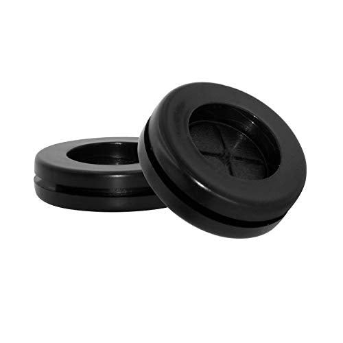 Flyshop Black 12mm 1/2" Rubber Grommet, 10mm 3/8" ID, Hole Grommets Synthetic Rubber Plug Wire Protection, Round, Double-Sided, 4-Pack (Size 10mm x 12mm) - size: 1/2" (12mm) Drill Hole