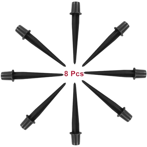 Biaungdo 8 Pack Metal Stakes, 5.3 Inch Solar Light Replacement Stakes, Black Outdoor Ground Stake for Yard Landscape Garden Pathway Patio Lamps Pole