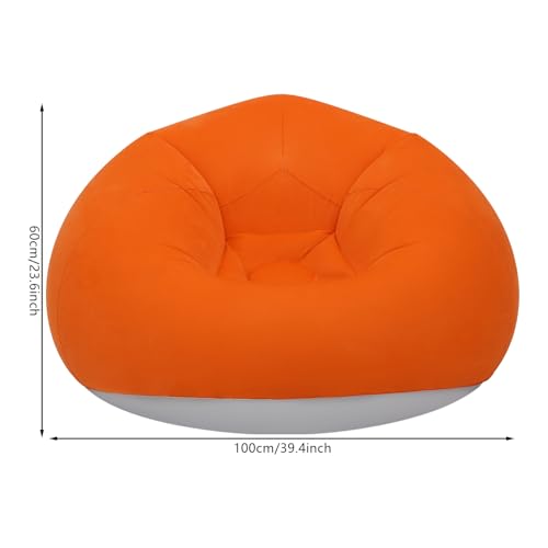 6 Pcs Inflatable Bean Bag Lounge Chairs, Blow up Chairs Lazy Sofa with Air Pump, Folding Portable Inflatable Chair for Homes, Yards, Lawns, Campsites, Balconies, Offices (Orange, 39.4 x 23.6in)