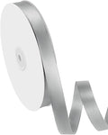 5/8" Width x 100 Yards Satin Ribbon, Silver Ribbon Perfect for DIY Craft, Bows, Gift Wrapping, Flower Bouquet, Valentine's Day, Christmas and Party Decoration