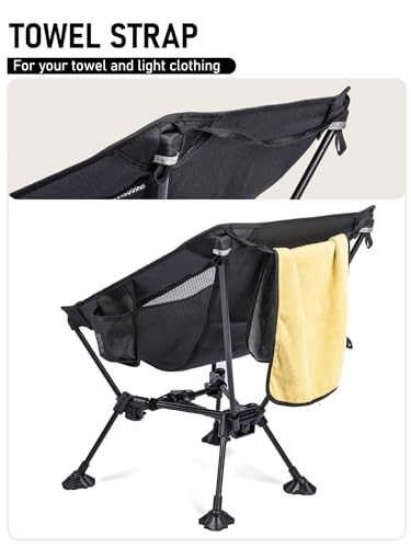 WildCall Lightweight Folding Camping Chair Compact Beach Chair with Anti-Sinking Large Feet - color: 1 X Black