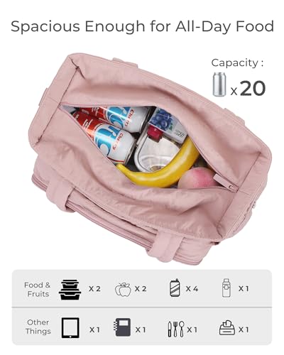 Large Lunch Tote Bag for Women with Multi-Pockets Puffy Light Durable Insulated Lunch Bag Women - color: Brown