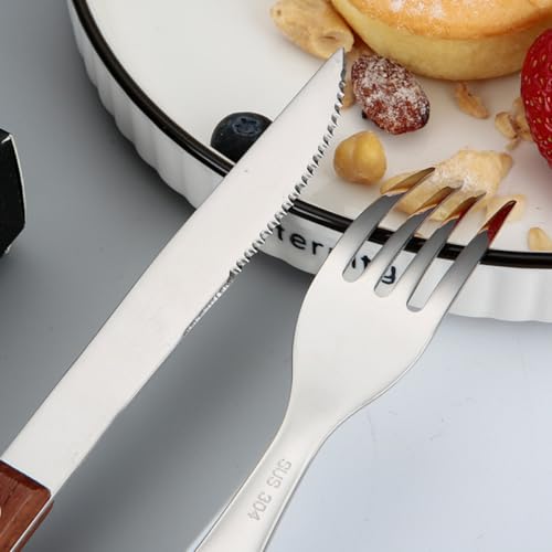 TOYANDONA Stainless Steel Fork, Knife Spoon Set with Gray Carrying Bag, Portable Travel Flatware for Camping, Picnic, and Outdoor Dining
