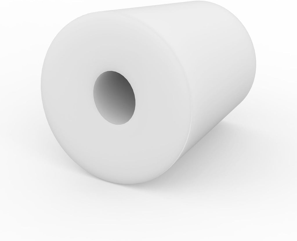 Labasics 5-Pack 4# Single-Hole Silicone Stoppers, White Tapered Lab Seal Stoppers with 0.31" Hole, Durable and Reusable Silicone Plugs for Laboratory Glassware, Airtight Sealing, and Experiments