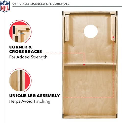 Wild Sports NFL Atlanta Falcons 2' x 4' Regulation Size Solid Wood Cornhole Set with Direct Print HD Team Graphics