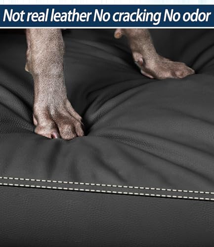Waterproof Dog Bed Hair-Resistant, Removable Vegan Leather Cover, Pee Proof Black Vinyl Pad, Easy to Clean Pet Pad - color: Black, size: 33"L x 22"W x 3"Th