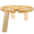 Wooden Outdoor Folding Wine Table with Glass Holder Portable Picnic Table for Beach Camping Patio Lawn