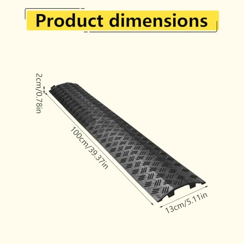 Hose Protector Ramp - Heavy Duty Bump, Cable Bridge, Outdoor Cover | Waterproof Driveway Barrier with Slip Resistant for Road Gravel Garden Sidewalk Garage Path Asphalt Traffic Cord Line Protection