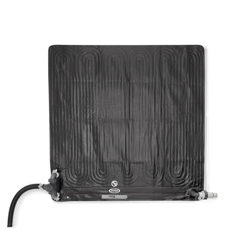 Intex 28685E 47 Inch x 47 Inch Solar Pool Water Heater Mat for 8,000 Gallon Above Ground Swimming Pool with Hose Attachment and Adaptors, Black