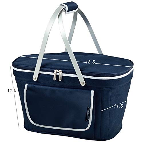 West Virgina University Licensed Mountaineers Patented Collapsible Insulated Picnic Basket Equipped with Service for 4- Designed and Assembled in USA