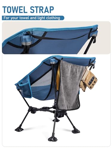 WildCall Lightweight Folding Camping Chair Compact Beach Chair with Anti-Sinking Large Feet - color: 1 X Blue