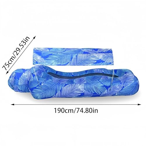 Inflatable Air Lounger, Pool Air Sofa with Sun Shade, No-Pump Blow Up Couch for Outdoor Camping, Hiking, Picnic, Vacation, Backyard, Seaside