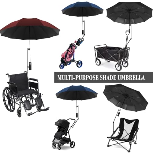 XLINGZA UPF 50+ Beach Umbrella with Adjustable Universal Clamp - style: Auto/XXL