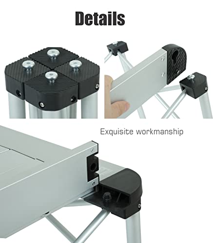 iClimb Lightweight Stable Alu. Folding Square Table Roll Up Top with Carry Bag for Camping Picnic Backyards BBQ Camp Kitchen (Nature, M) - color: Nature, size: Medium