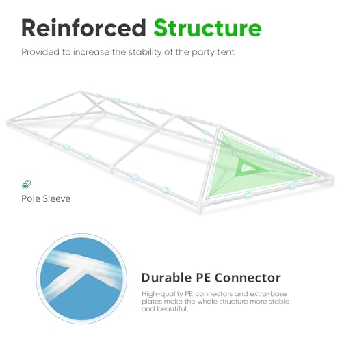 Quictent 10x30 Party Tent Gazebo Wedding Canopy Tent for Parties BBQ Shelter Pavilion with Removable Church Sidewalls & Elegant Church - size: 10'x30'-standard