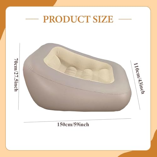 Inflatable Camping Lounger, Foldable Inflatable Sofa, Air Mattress, Couch for The Garden, Gray - color: Gray