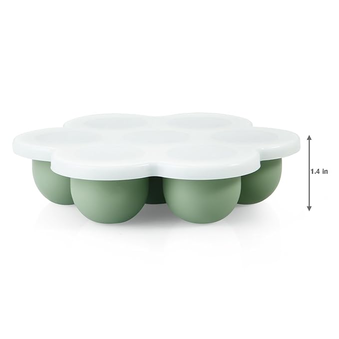 PandaEar 3 Pack Baby Food Freezer Tray with Lids, Silicone Baby Food Storage Container for Homemade Baby Food, Purees, Breastmilk (Blue/Green/Carnation)
