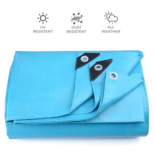 Tarps Heavy Duty Waterproof 12x20-12 mil Thick Camping Tent - Blue Tarp 12x20 UV Resistant, Rip & Tear Proof with Metal Grommets – Multipurpose Use for Camping, Tent, Boat, RV, Car, & Pool Cover - size: 12'x20'