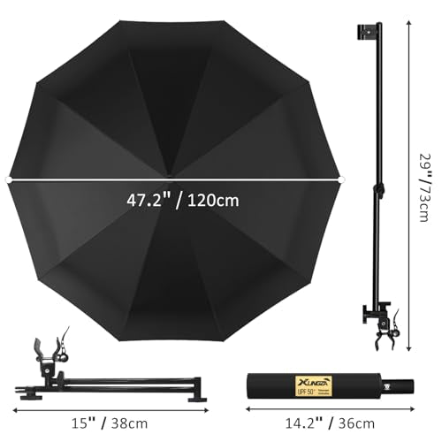 UPF 50+ Beach Umbrella with Adjustable Universal Clamp - style: Auto/XL