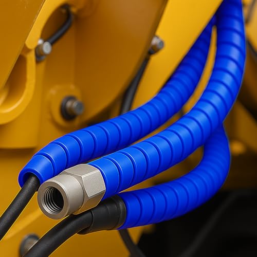 Electriduct 1/2 Inch Heavy Duty Spiral Wrap HDPE Flexible Plastic Cable Sleeve Hose Protector - 100 Feet - Blue - color: Blue, size: 0.5 in - 100 ft