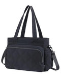 Large Lunch Tote Bag for Women with Multi-Pockets Puffy Light Durable Insulated Lunch Bag Women - color: Black