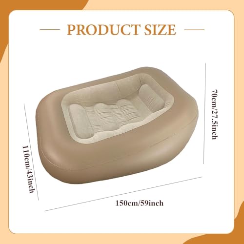 Inflatable Camping Lounger, Foldable Inflatable Sofa, Air Mattress, Couch for The Garden, Coffee - color: Coffee
