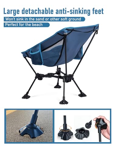 WildCall Lightweight Folding Camping Chair Compact Beach Chair with Anti-Sinking Large Feet - color: 1 X Blue
