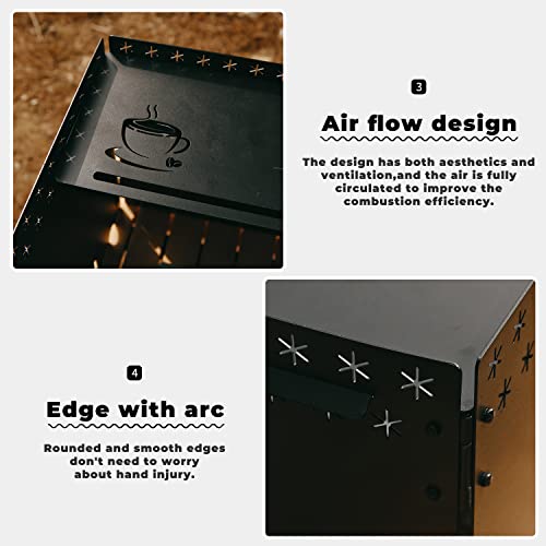 HIKEAMN Camping Stove Windscreen - Outdoor Folding Gas Stove Windshield,Camping Wind Blocker with a Storage Bag for Camping,Hiking,Picnic,Cooking (Army Green) - color: Army Green