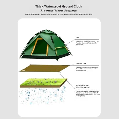 Ultralight Tent Footprint Waterproof Camping Tarp, 210D Portable Ground Sheet Mat with Carry Bag, Multi-Use Picnic Beach Blanket for Camping Backpacking Hiking (Khaki) - color: Khaki