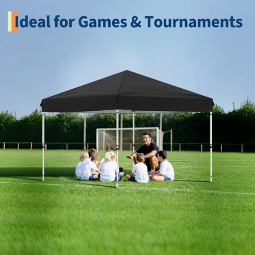 10x10 Pop Up Canopy Tent Outdoor Canopy with 1 Removable Sidewall One-Person Set Up Heavy Duty Commercial Instant Tent Shelter-Black - color: Black, size: 10x10FT/1-Sidewall